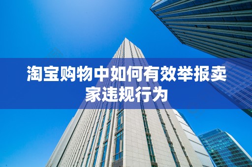 淘宝购物中如何有效举报卖家违规行为