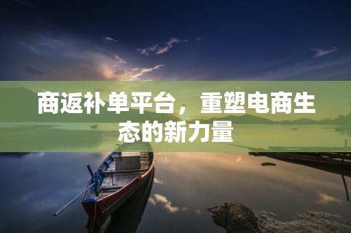 商返补单平台，重塑电商生态的新力量