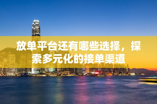 放单平台还有哪些选择，探索多元化的接单渠道