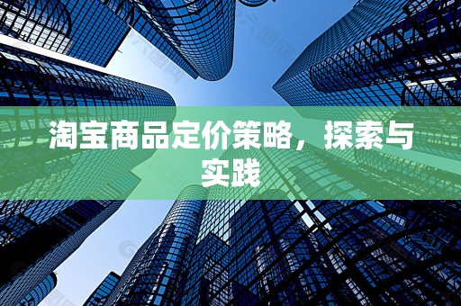 淘宝商品定价策略，探索与实践