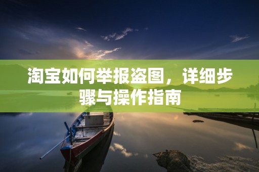 淘宝如何举报盗图，详细步骤与操作指南