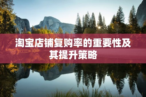 淘宝店铺复购率的重要性及其提升策略