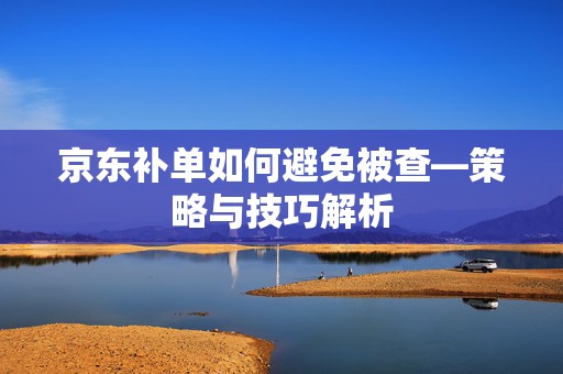 京东补单如何避免被查—策略与技巧解析