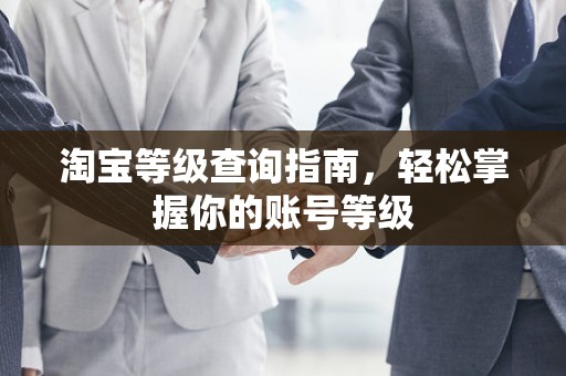 淘宝等级查询指南，轻松掌握你的账号等级