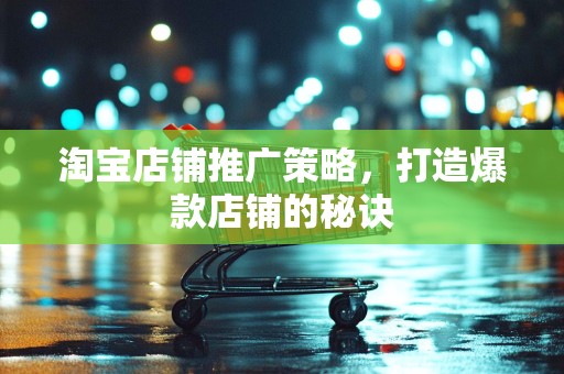 淘宝店铺推广策略，打造爆款店铺的秘诀