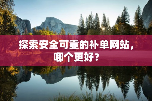 探索安全可靠的补单网站，哪个更好？