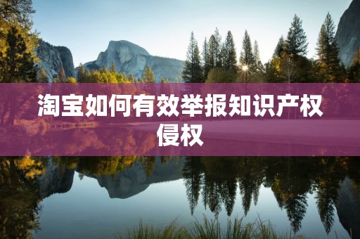淘宝如何有效举报知识产权侵权