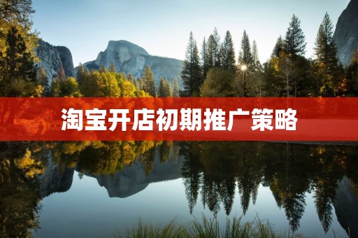 淘宝开店初期推广策略