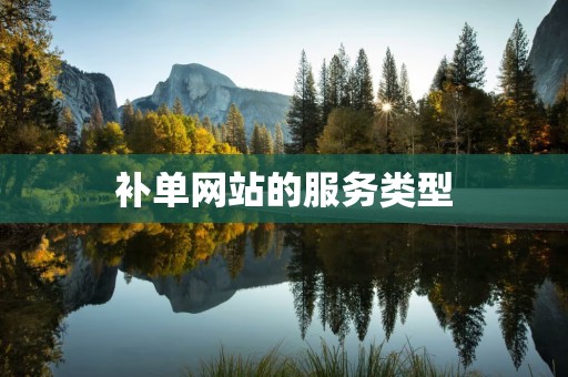 补单网站的服务类型