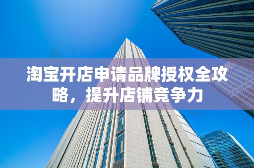 淘宝开店申请品牌授权全攻略，提升店铺竞争力