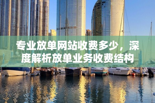专业放单网站收费多少，深度解析放单业务收费结构