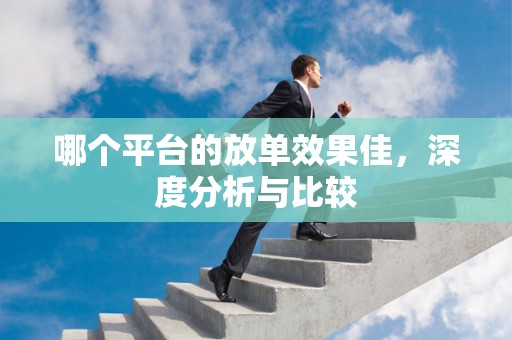 哪个平台的放单效果佳，深度分析与比较