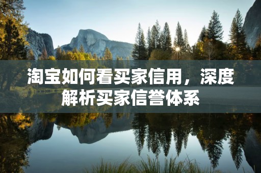 淘宝如何看买家信用，深度解析买家信誉体系
