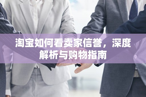 淘宝如何看卖家信誉，深度解析与购物指南