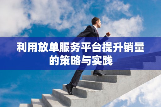 利用放单服务平台提升销量的策略与实践