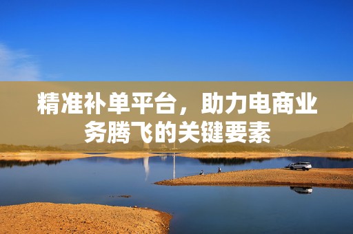 精准补单平台，助力电商业务腾飞的关键要素