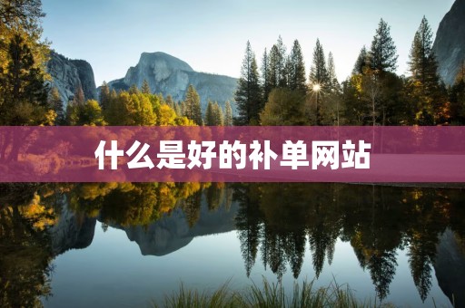 什么是好的补单网站
