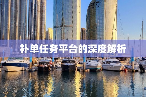 补单任务平台的深度解析