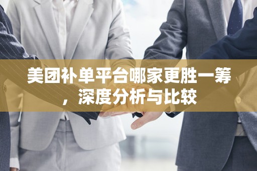 美团补单平台哪家更胜一筹，深度分析与比较