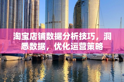 淘宝店铺数据分析技巧，洞悉数据，优化运营策略