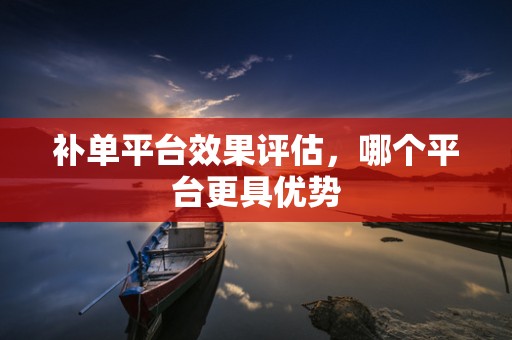 补单平台效果评估，哪个平台更具优势