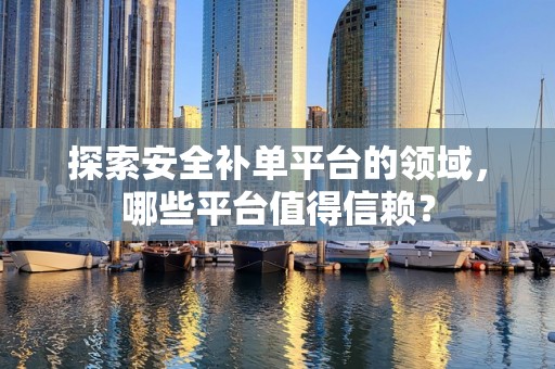 探索安全补单平台的领域，哪些平台值得信赖？