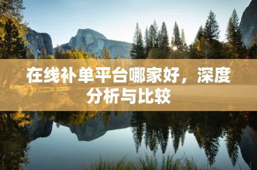 在线补单平台哪家好，深度分析与比较