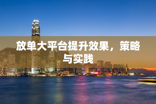 放单大平台提升效果，策略与实践