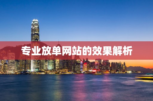 专业放单网站的效果解析