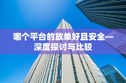 哪个平台的放单好且安全—深度探讨与比较