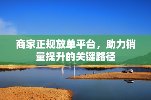 商家正规放单平台，助力销量提升的关键路径