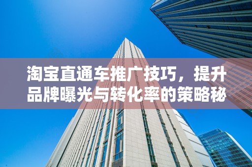 淘宝直通车推广技巧，提升品牌曝光与转化率的策略秘籍