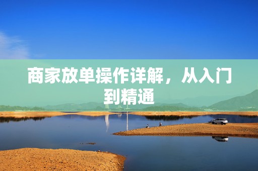 商家放单操作详解，从入门到精通
