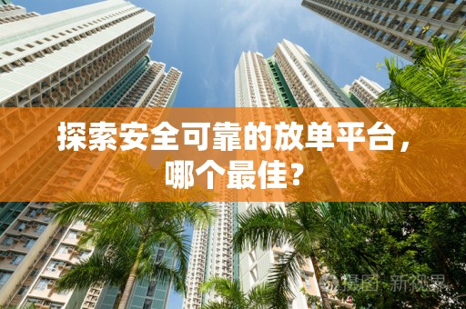 探索安全可靠的放单平台，哪个最佳？