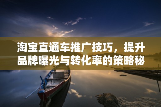 淘宝直通车推广技巧，提升品牌曝光与转化率的策略秘籍