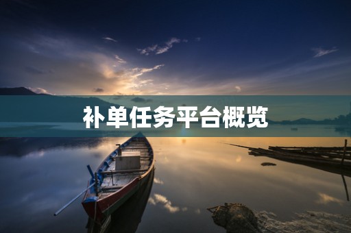 补单任务平台概览