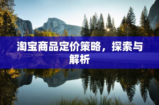 淘宝商品定价策略，探索与解析