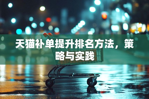 天猫补单提升排名方法，策略与实践