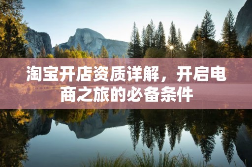 淘宝开店资质详解，开启电商之旅的必备条件