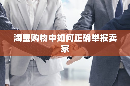 淘宝购物中如何正确举报卖家