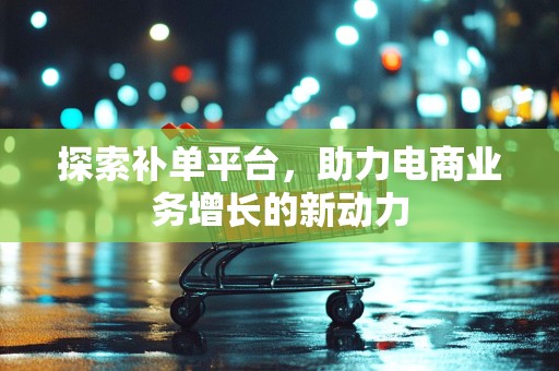 探索补单平台，助力电商业务增长的新动力