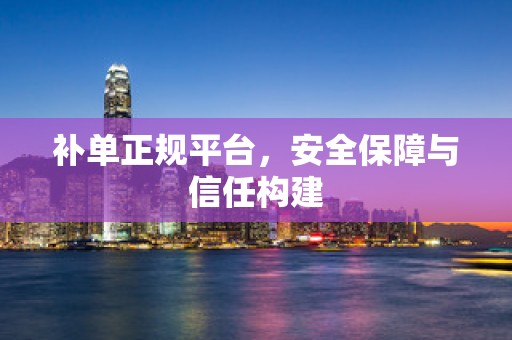 补单正规平台，安全保障与信任构建