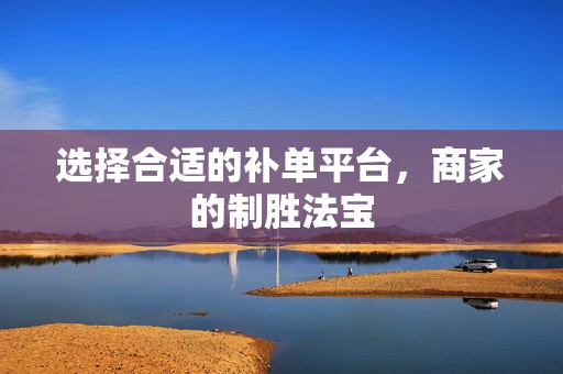 选择合适的补单平台，商家的制胜法宝