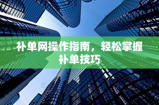 补单网操作指南，轻松掌握补单技巧