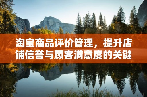 淘宝商品评价管理，提升店铺信誉与顾客满意度的关键策略