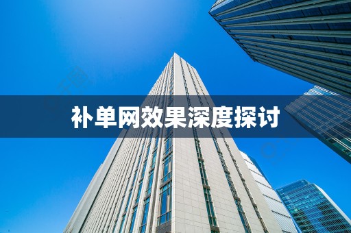 补单网效果深度探讨
