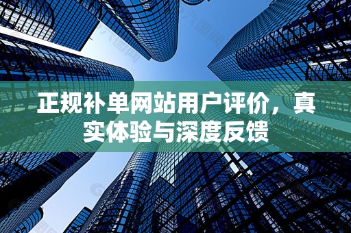 正规补单网站用户评价，真实体验与深度反馈