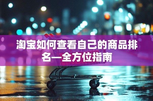 淘宝如何查看自己的商品排名—全方位指南