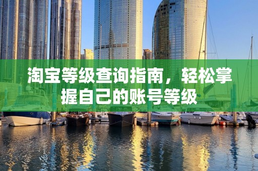 淘宝等级查询指南，轻松掌握自己的账号等级