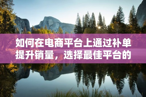 如何在电商平台上通过补单提升销量，选择最佳平台的策略